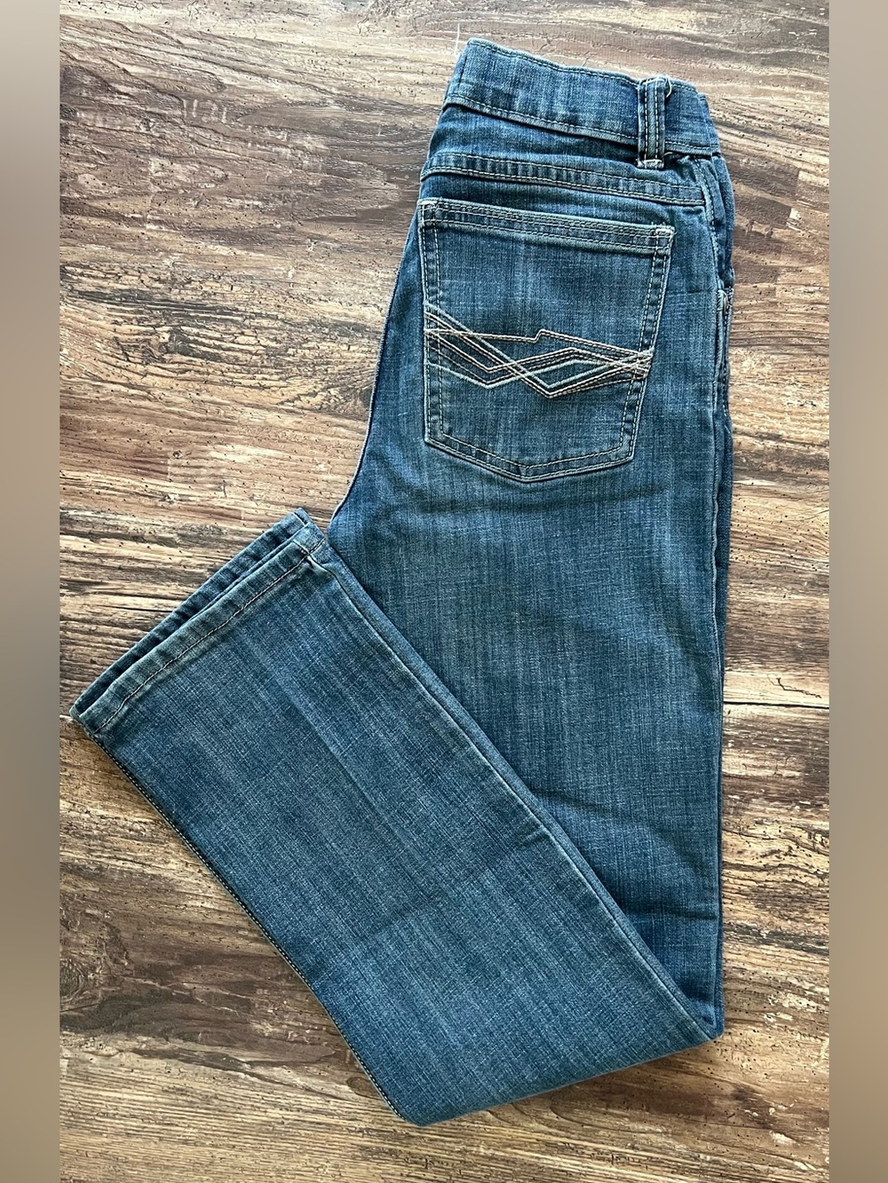 Wrangler Boys Blue Denim Jeans with Back Pocket Stitching